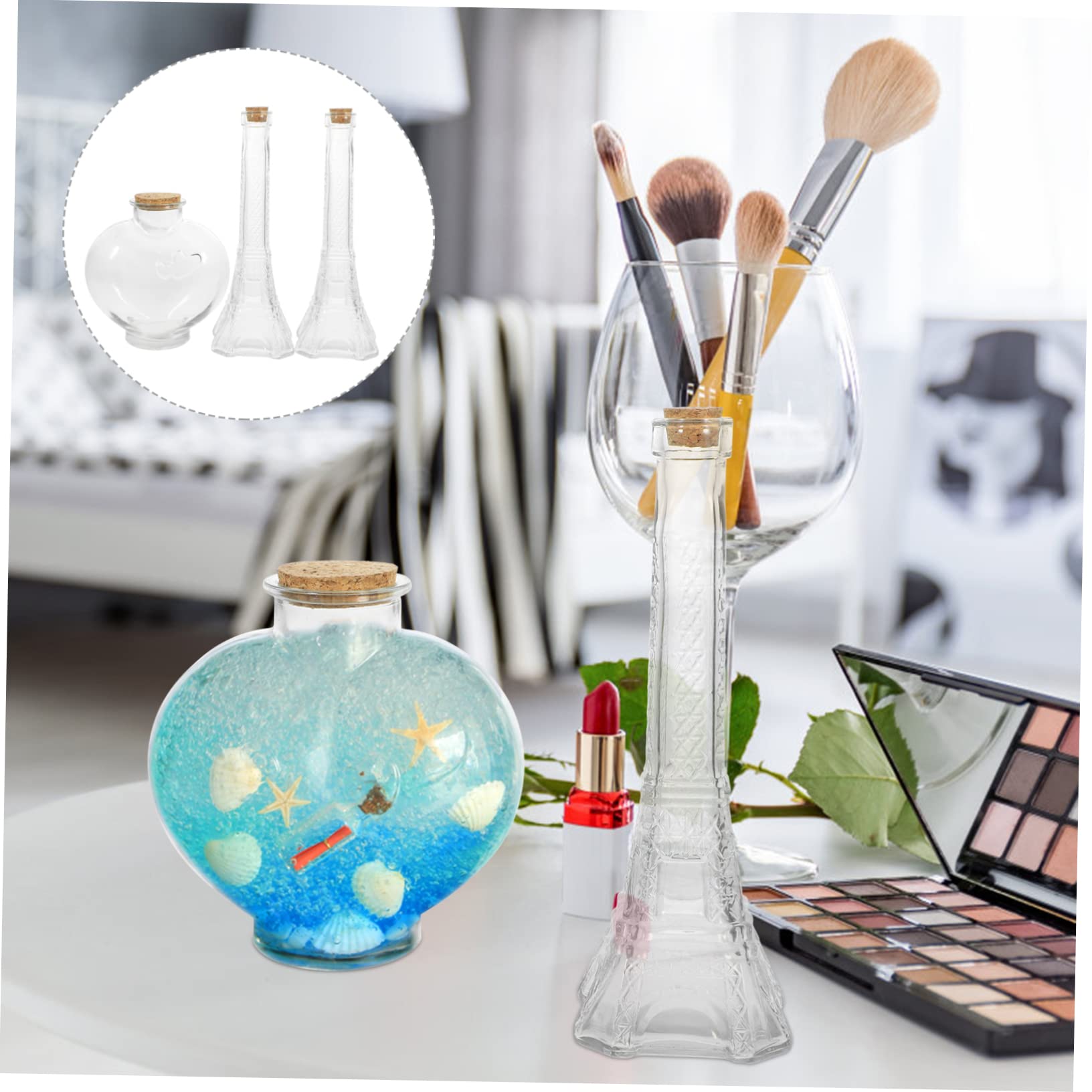Ensemble de Cérémonie du Sable de Mariage 3 Pièces en Verre