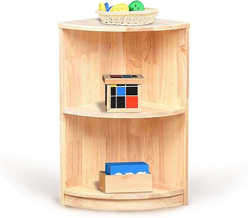 Miniatura 4 de Estantería de almacenamiento de esquina Montessori para juguetes, libros, artes, manualidades y suministros organizador de almacenamiento para