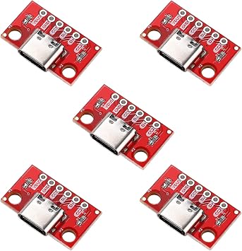 5pcs 16pin USB Type C Female PCB Serial Breakout Converter Board