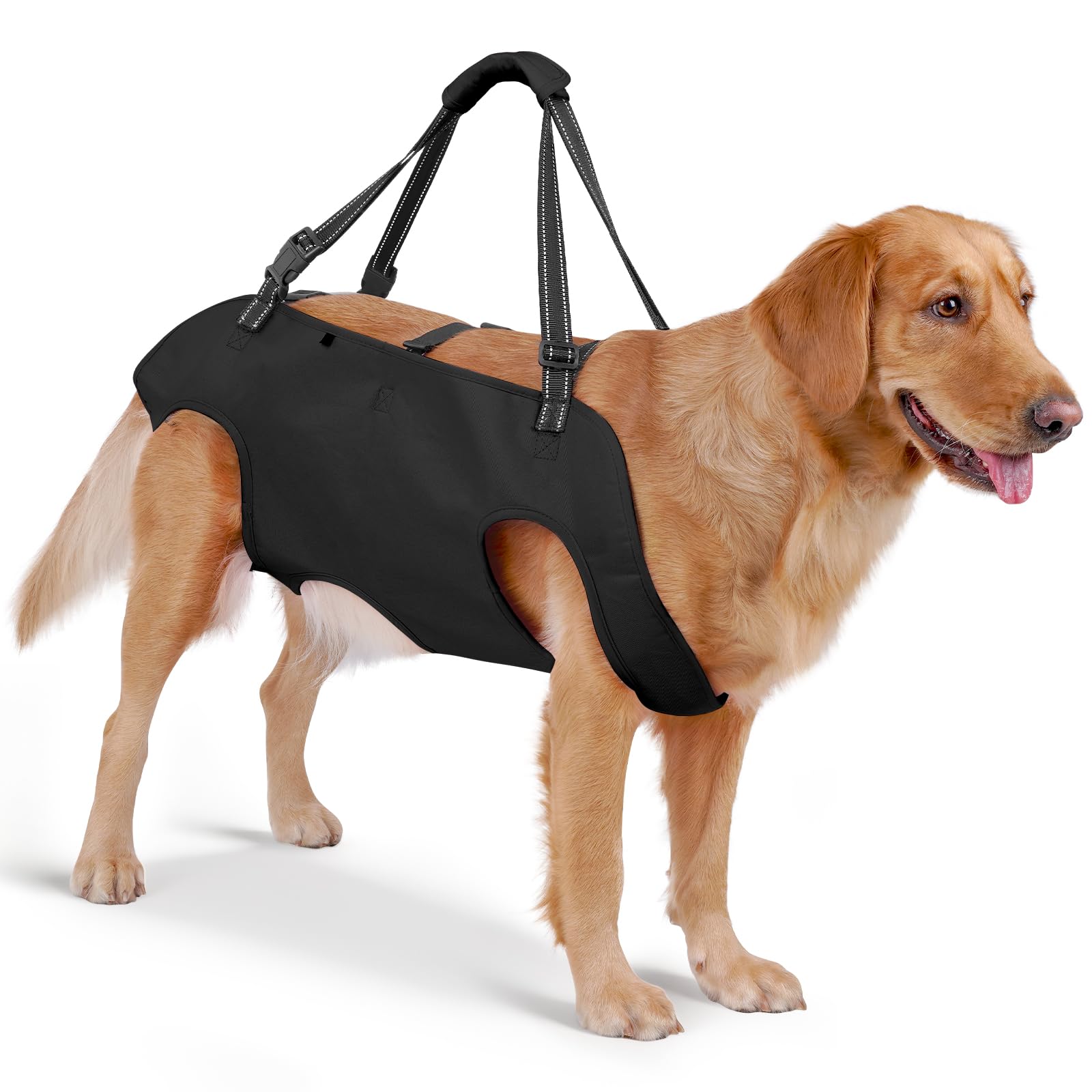 Mayerzon Dog Full Body Lift Harness, Support Sling Backpack for Senior Disabled Dogs, Front Hind Leg Joint Injuries, Help Up & Down Stairs Walk Hiking Grooming Harness, Reflective, Soft Padded Handle