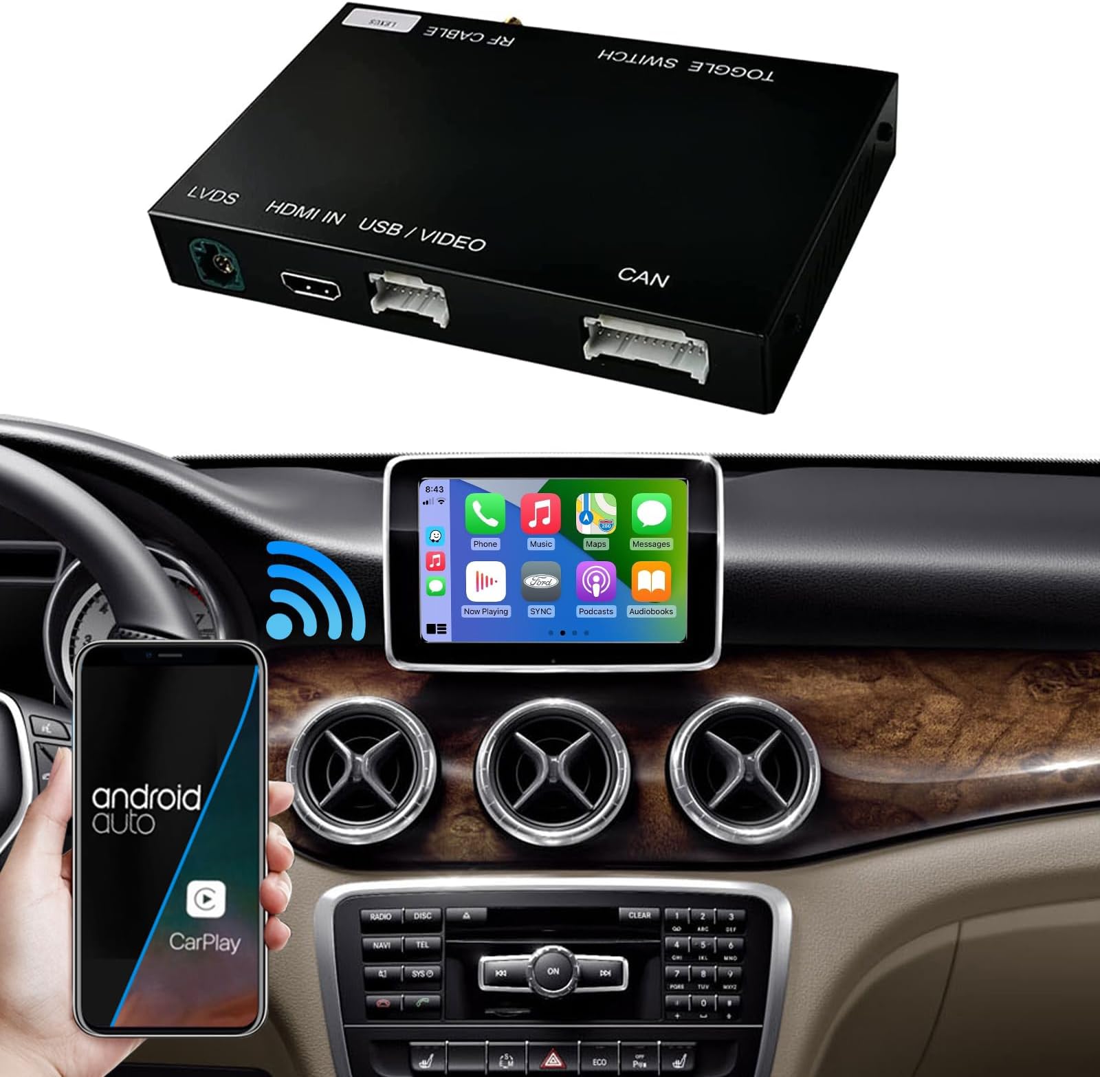 Road Top Nuovissimo decoder wireless per kit retrofit Carplay per