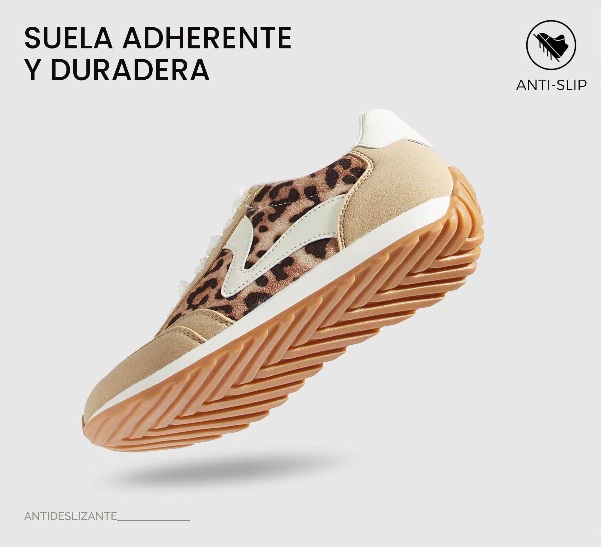 LUCKY STEP Zapatillas Mujer Moda - Tendencia Tenis, Neutras & Estilosas, Retro Trainers, Casual para Correr y Caminar