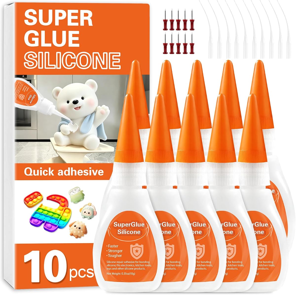 10Pcs Super Silicone Glue Squishy