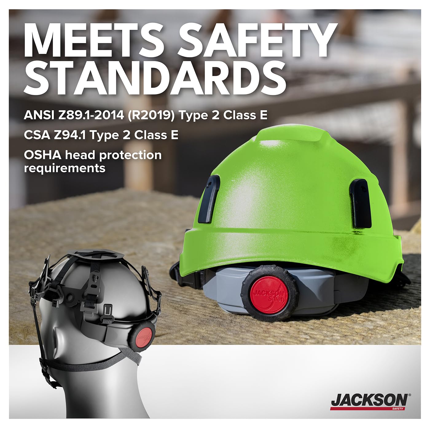 Jackson Safety XS2-500 Type 2 Hard Hat - Non-Vented Construction Safety Helmet with Side Impact Protection - ANSI Z89.1 Type 2 Class E & OSHA Compliant (Multiple Colors)