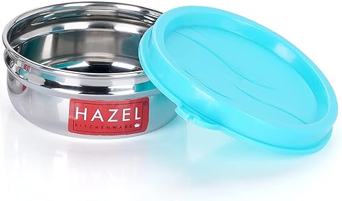 Miniatura 5 de HAZEL Contenedor para almacenamiento de cocina, juego de 2 cajas de almacenamiento de acero inoxidable para cocina y cajas de Tiffin, recipientes