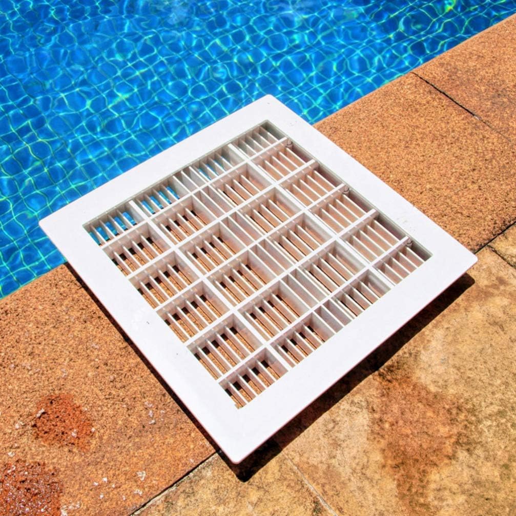 Tofficu Square Floor Drain 12 Inch Pool Drainer Cover Replacement Part for Swimming Pools Spas Outdoor Water Parks