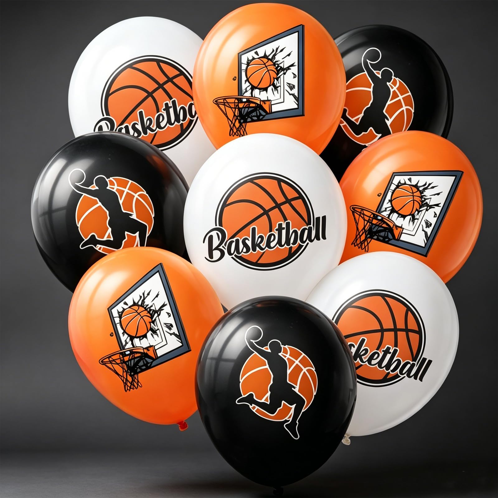 Basketball Balloons- Latex Party Decorations for Sports Theme (2)