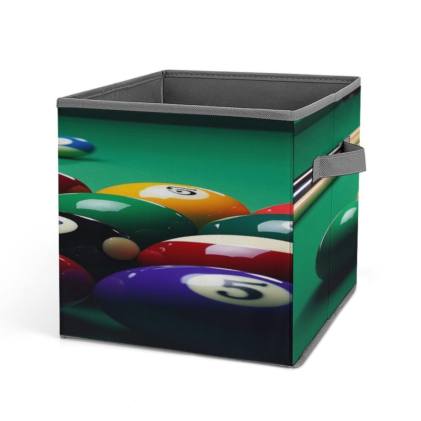 VstaDank Billiards Storage Bin Collapsible Storage Cubes Organizer Oxford Cloth Storage Box with Dual Handles Large Stackable Closet Storage Bins for Sheets Hat Sweater