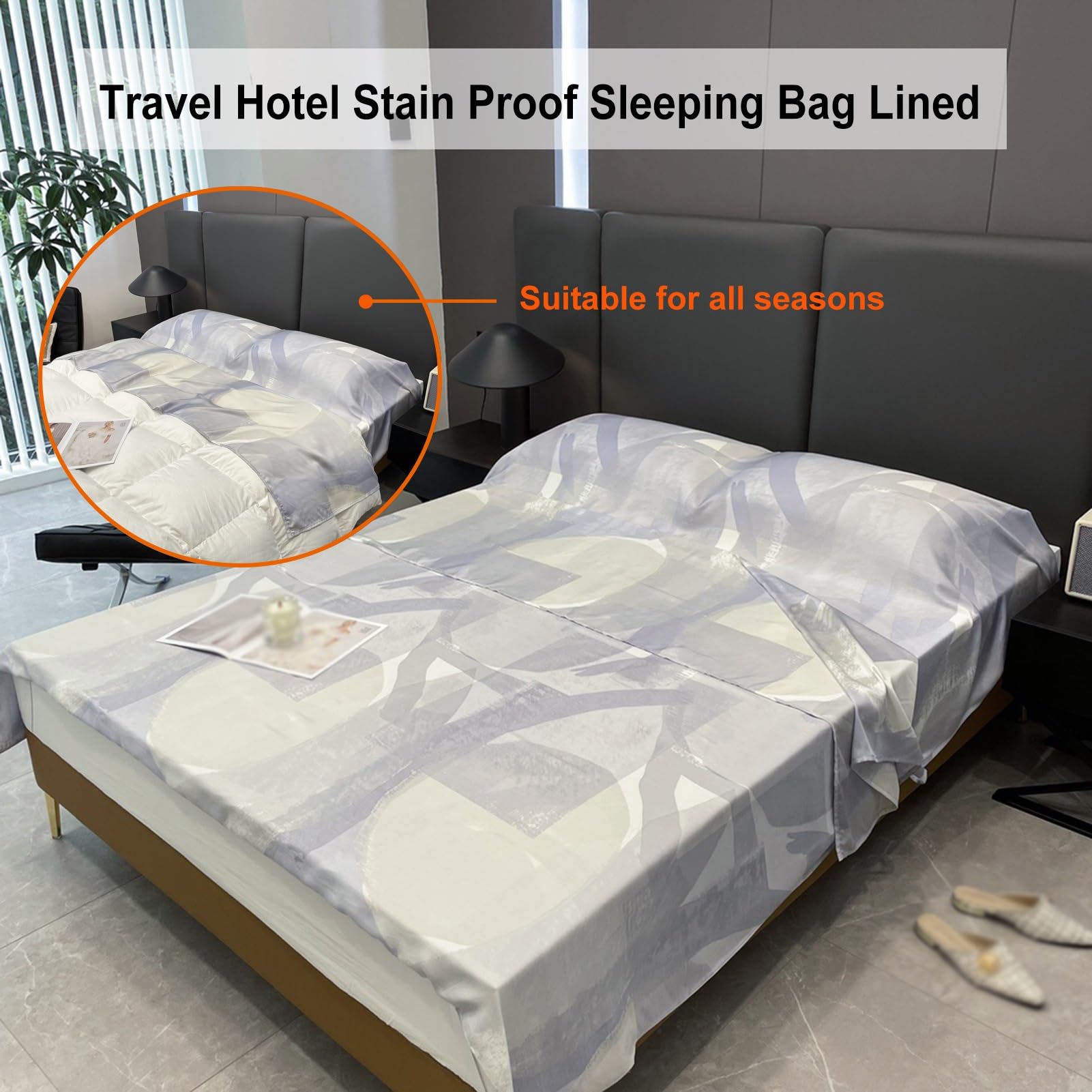 Sábanas para sacos de dormir Sacos De Dormir Portátiles Compactos, El Saco De Dormir De Tejido De Tencel Está Forrado Con Sábanas, Para Viajes Al Aire Libre, Hoteles, Camping Y Camas Individuales Y Do