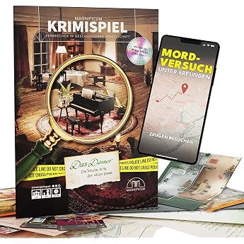 MAGNIFICUM Krimispiel f r Erwachsene   Das Dinner Einsteigerfreundlicher Mordfall mit Fallakte und digitalen Spuren Detektivspiel f r Zuhause 1 6 Spieler 15 3 Std.