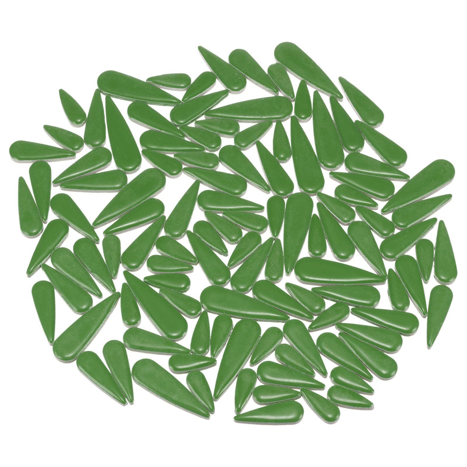 sourcing map Ceramic Mosaic Tiles, 200g Teardrop Flower Leaves Tiles Mosaic Blocks for Art Craft and Home Decorations, Green