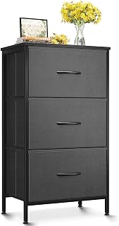 AODK Dresser for Bedroom Nightstand Small Dressers Chest of Drawers End Table for Living Room, Closet Dresser with 3 Storage Drawers Organizer Clothes, Dark Grey