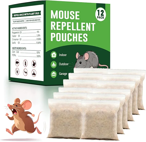 12-Count Botanical Pest Defense Pouches - Multi-Insect & Rodent Deterrent for Indoor/Outdoor Use | Plant-Based Protection for Homes & Vehicles