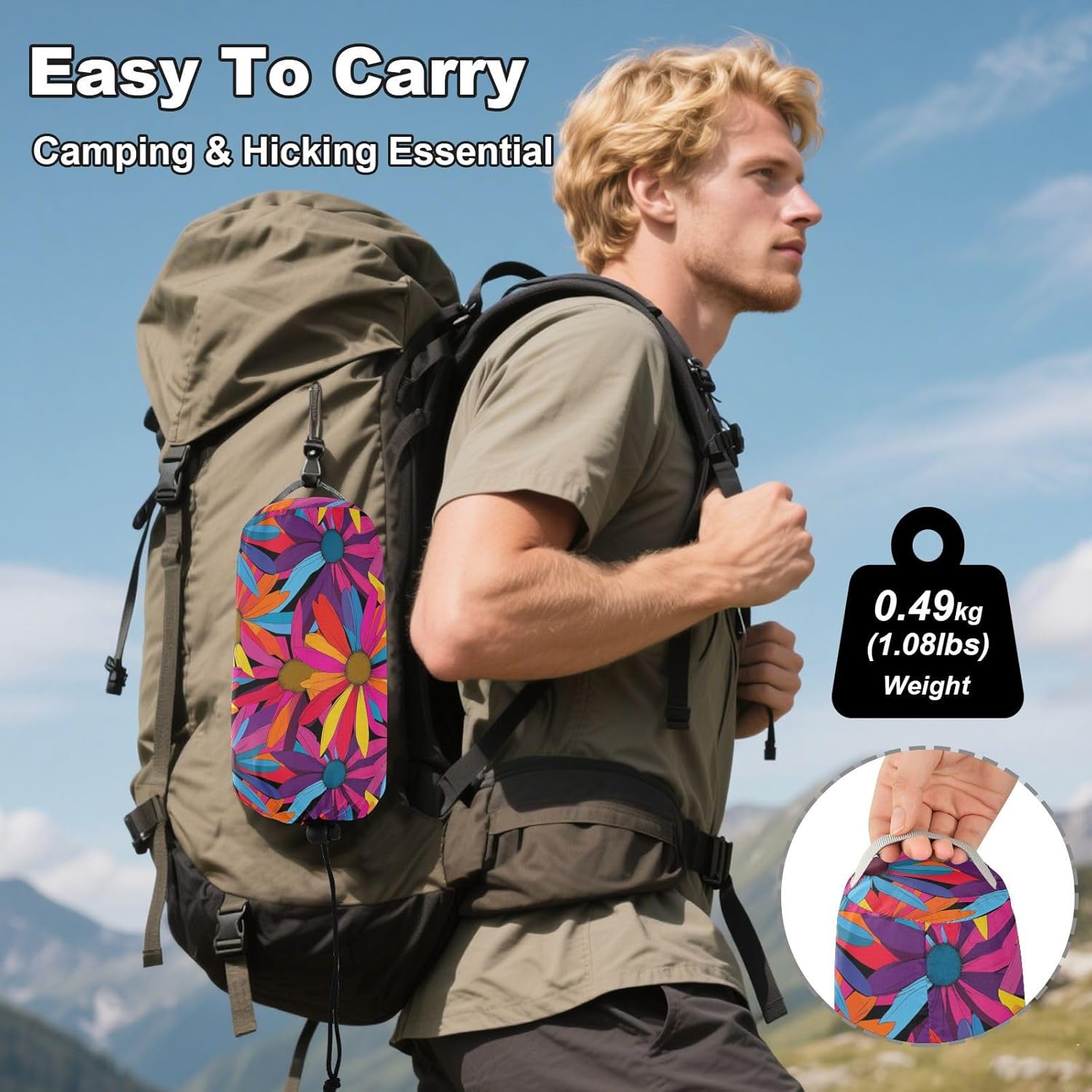 Coneflower Genesis Colorful Camping Hammocks with Tree Straps Hanging Hammock for Camping & Hiking Essential