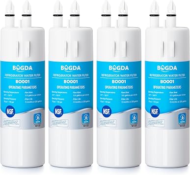 BOGDA W10295370A Water Filter Replacement Fit for EDR1RXD1, WHR1RXD1, Filter 1, W10295370, KAD1RXD1, P8RFWB2L, P8WB2L, P4RFWB, P5WB2L, 46-9081, 46-9930 Compatible with Whirl-pool Ken-more 4 Filters