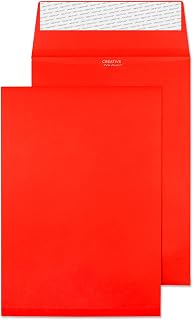 Blake Creative Colour C5 229 x 162 x 25 mm 120 GSM Gusset Pocket Peel & Seal Envelopes (6060) Pillar Box Red - Pack of 125