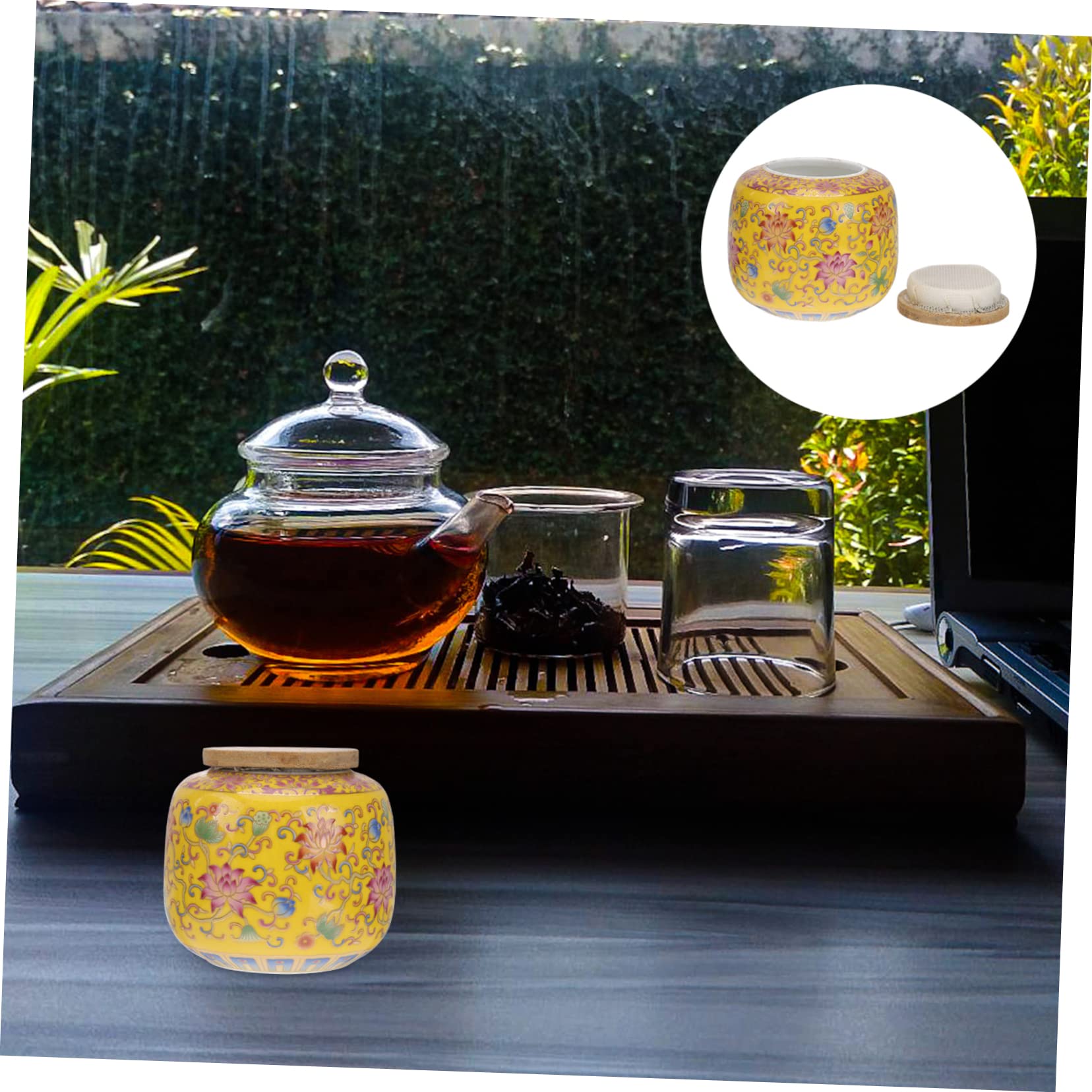 Amazon｜SHOWERORO 2個 セラミック茶筒 キャンディーキャニスター 