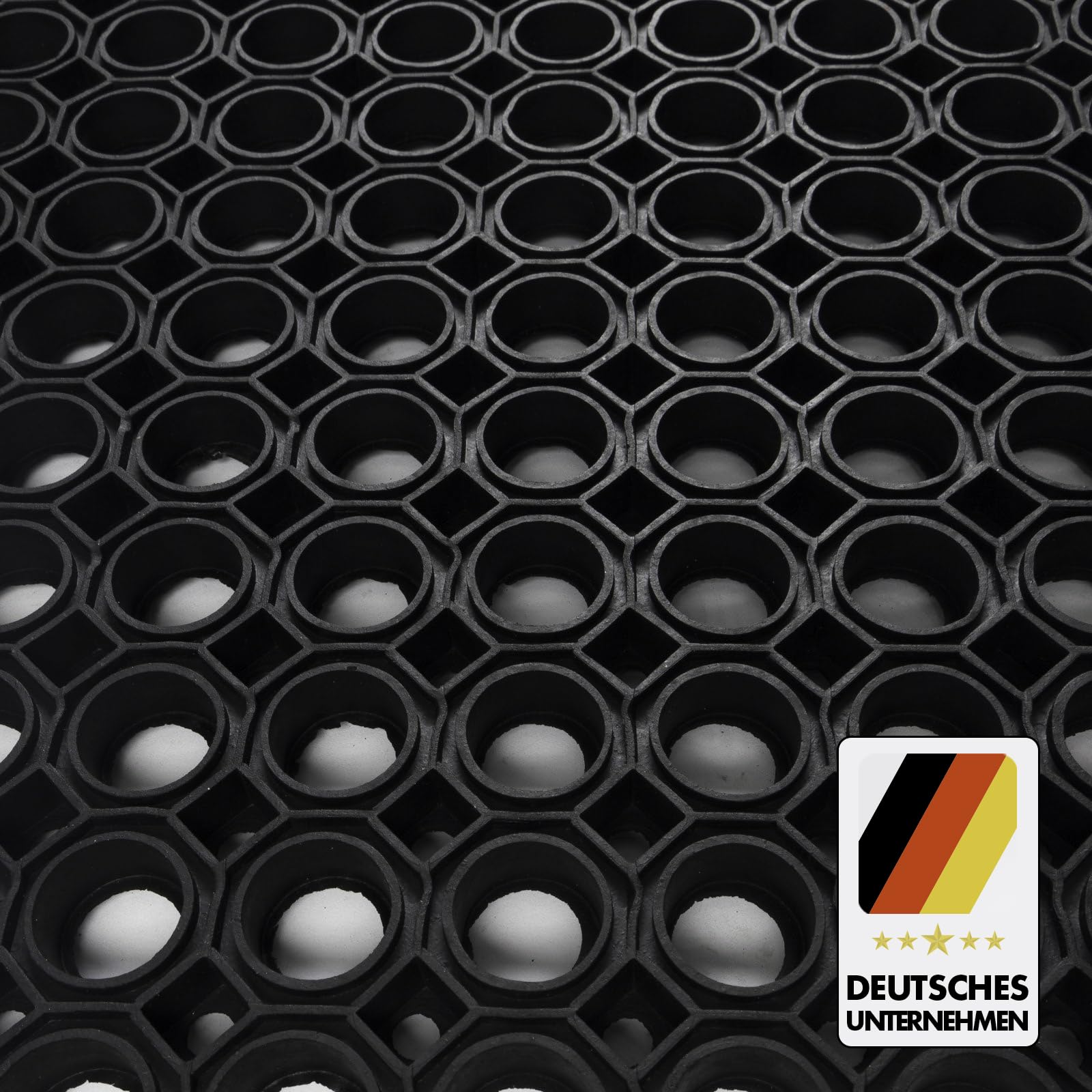 Floordirekt Ringgummimatte Octagon | Hoch belastbare & wetterfeste Antirutschmatte für gewerbliche & Private Außenbereiche | Schmutzfangmatte Gummimatte Ringmatte - Stärke: 23 mm (100 x 200 cm)