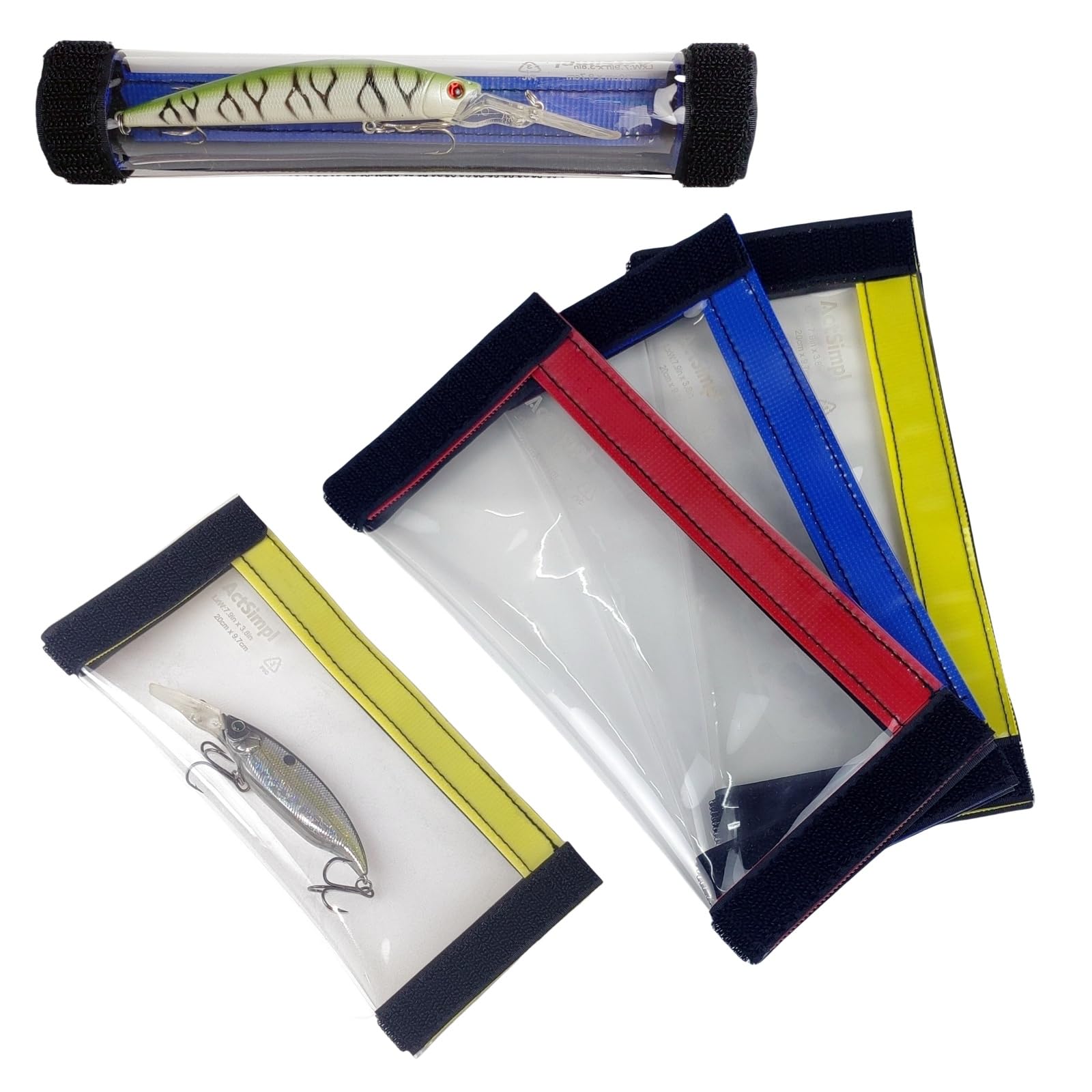 ActSimpl 3 Packs Fishing Lure Wraps, Fishing Hook Covers, Duty & Clear PVC Lure Cover Easily See Lures, Fishing Gear