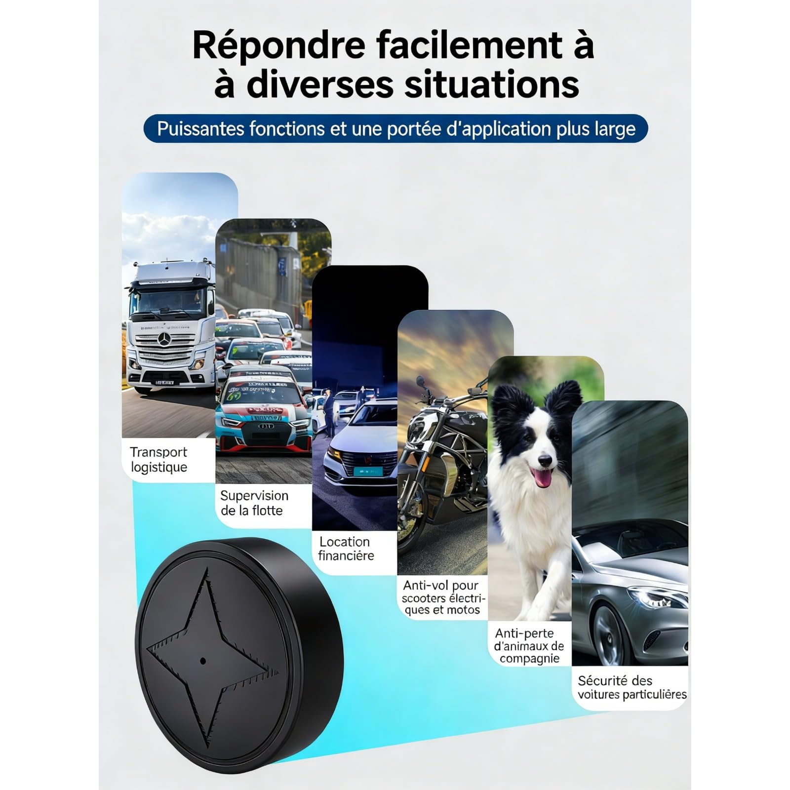 Marnoval Traceur GPS Voiture sans Abonnement - Magnétique & Discret avec Alertes(3 GPS) (1PC)