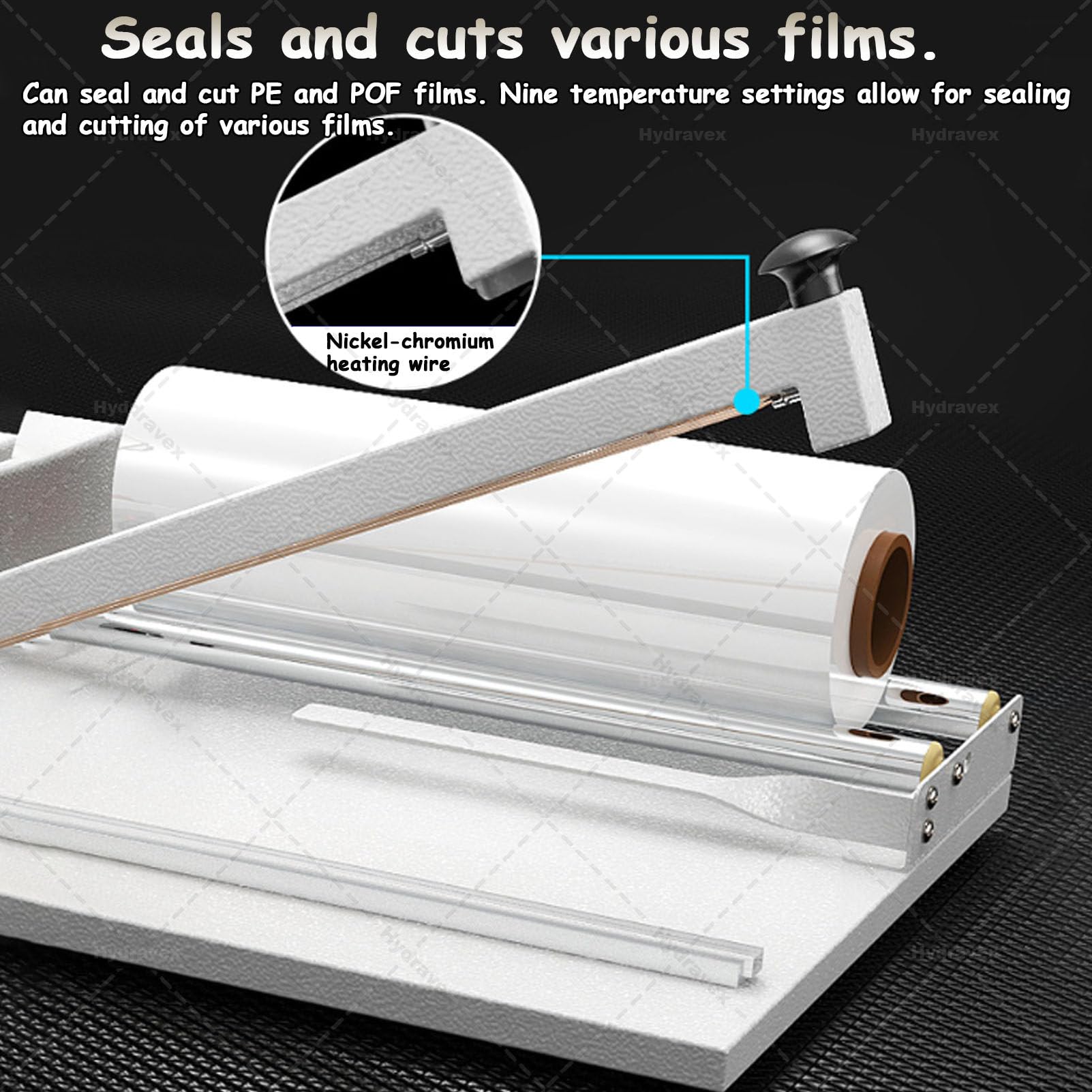 Schrumpffolienmaschine mit 1500W Heißluftpistole, versiegelt PP PE PVC POF Folie, ideal zum Verpacken und Versiegeln