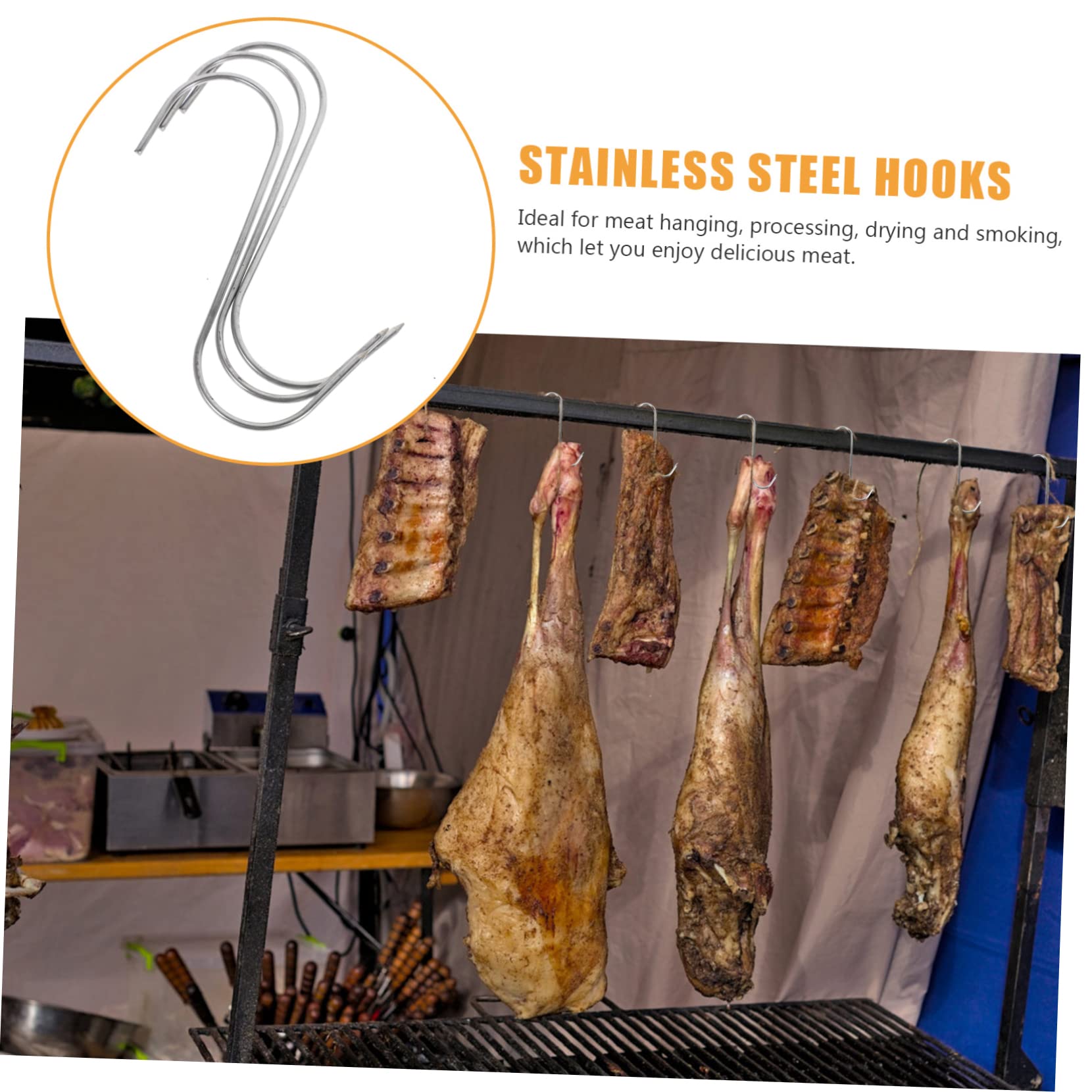 Ganci per carne, premium, 15 pezzi, in acciaio inox, per appendere la carne, ganci affumicatori Ganci per carne, premium, 15 pezzi, in acciaio inox, per appendere la carne, ganci affumicatori