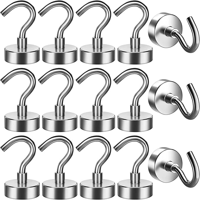 15 Pack Hooks, 22 lb+ Neodymium Hooks Heavy Duty