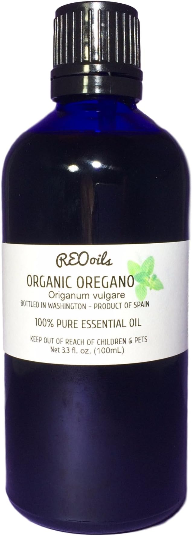 REOoils Large Oregano Essential Oil (Organic) from Spain, Origanum vulgare, 100 mL