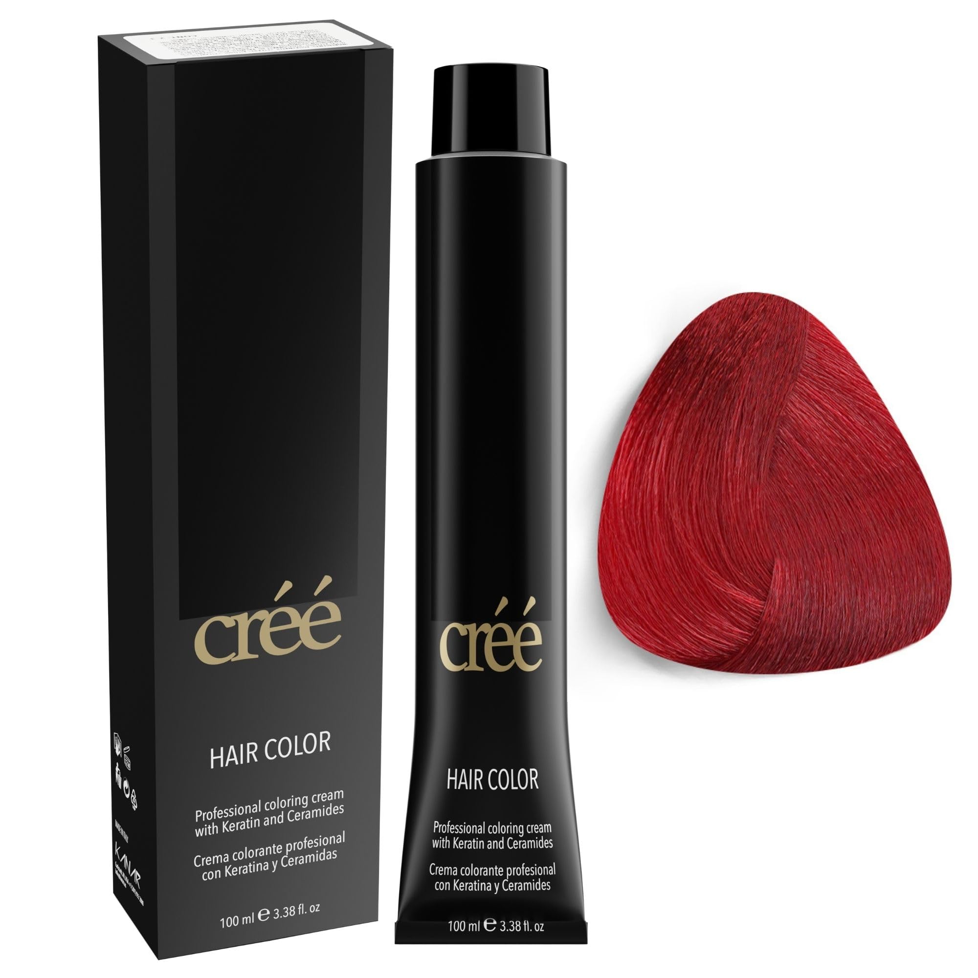 Cree Professional 7.66 - Intense Red Blond Permanent Hair Color - Long Lasting, Rich Vibrant - Gray Coverage 100ml - 3.4 fl.oz.