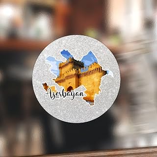 Azerbaijan Stickers 50 Pcs Downtown Vinyl Decal Sticker City Souvenir Skyscrapers Peel and Stick Sticker Vinyl Stickers for Kids Laptop Stickers for Girls Teens Car Cup 2inch