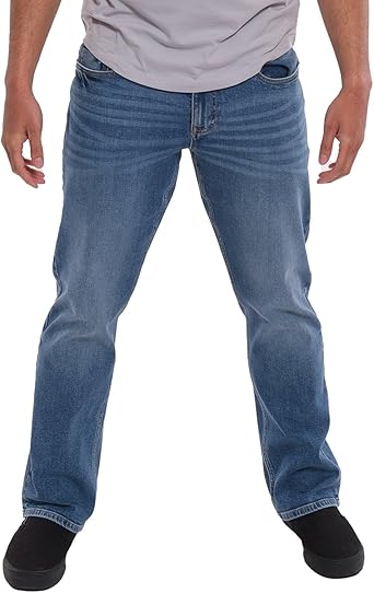 The Perfect Jean TPJ Mens Bootcut Fit Jeans 99% Cotton Denim Stream - Med Blue, 38Wx28L