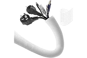 AGPTEK Cable Sleeve White 10ft (Dog Cat Cord Protector)
