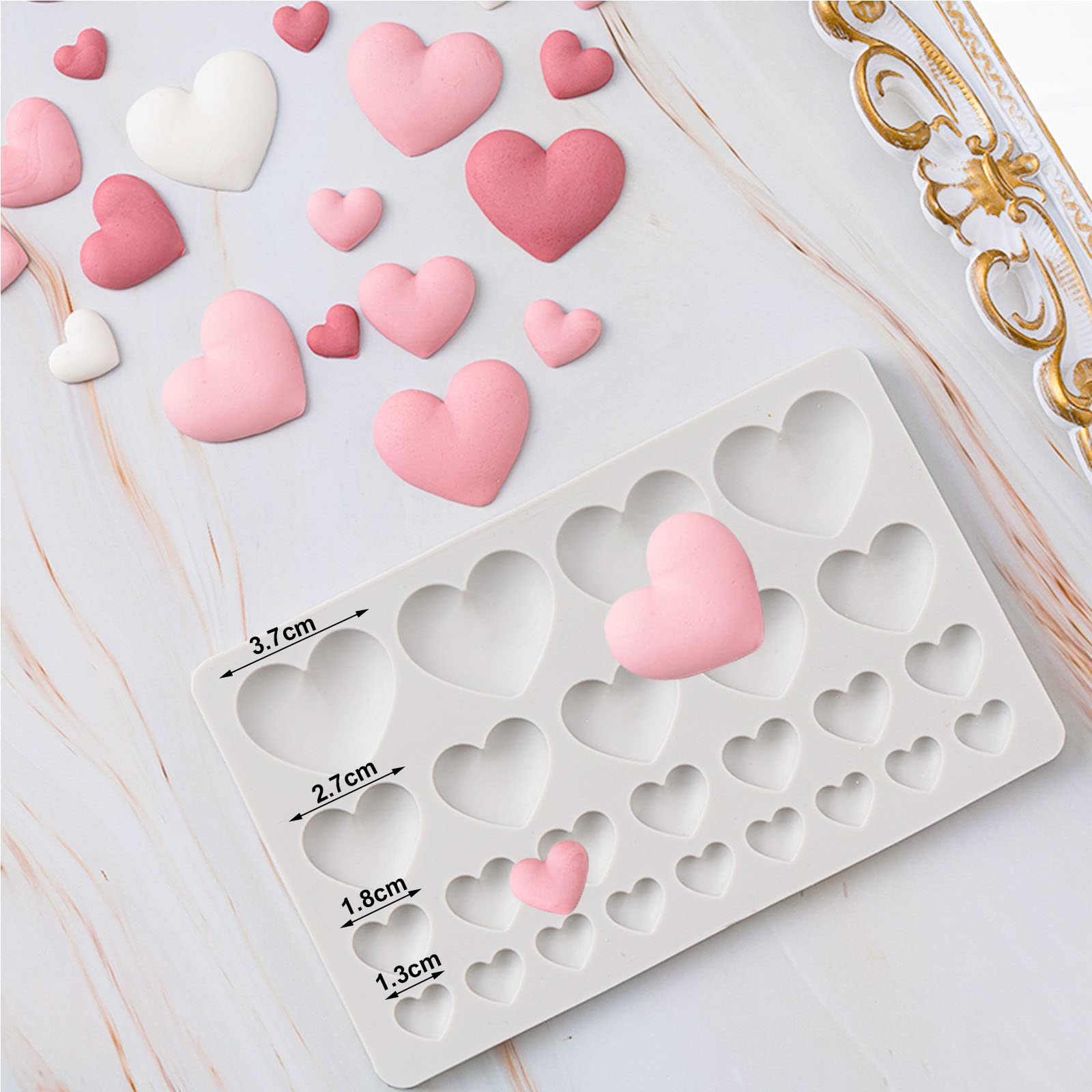 25 Cavities Heart Shape Silicone Fondant Mold Heart Shape Chocolate Mold Baking Silicone Mold Cake Decorating Sugar Craft Polymer Clay - Image 2