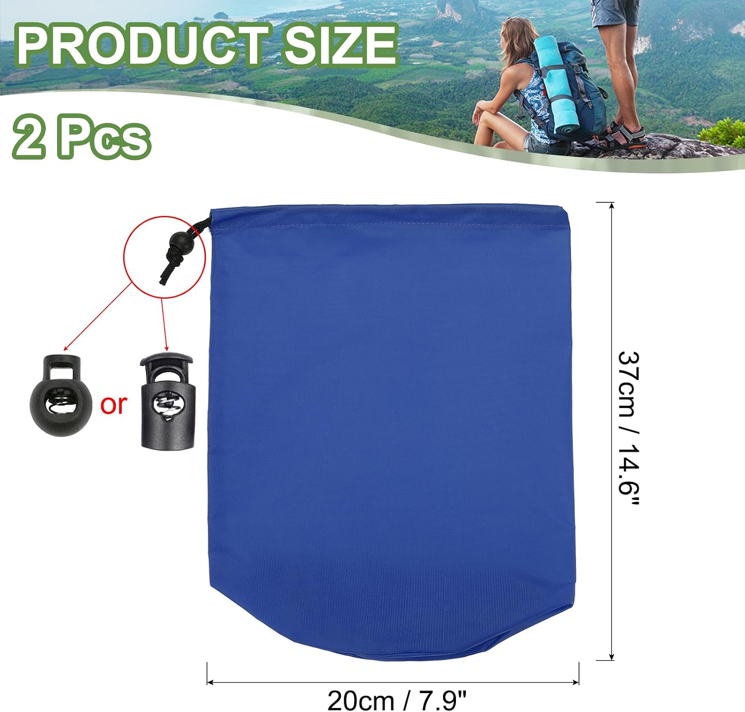 PATIKIL Stuff Sack, Waterproof Outdoor Storage Sack Portable Drawstring Dust Flap Bag Lightweight Sleeping Bag for Camping Hiking Travel