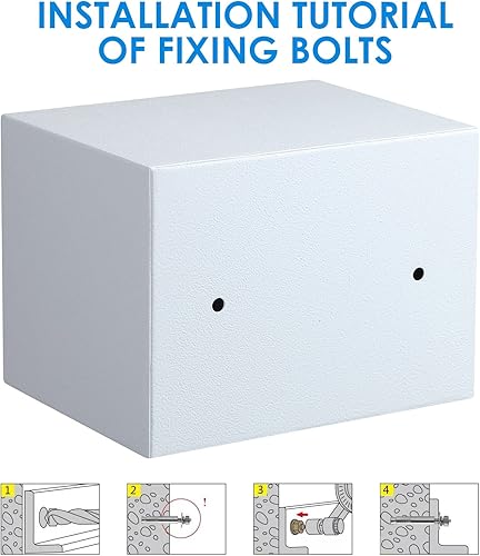 Miniatura 6 de Tenamic - Caja de seguridad electrónica con teclado de bloqueo digital - Mini caja fuerte de 0.23 pies cúbicos para oficina, hotel, hogar - Blanco