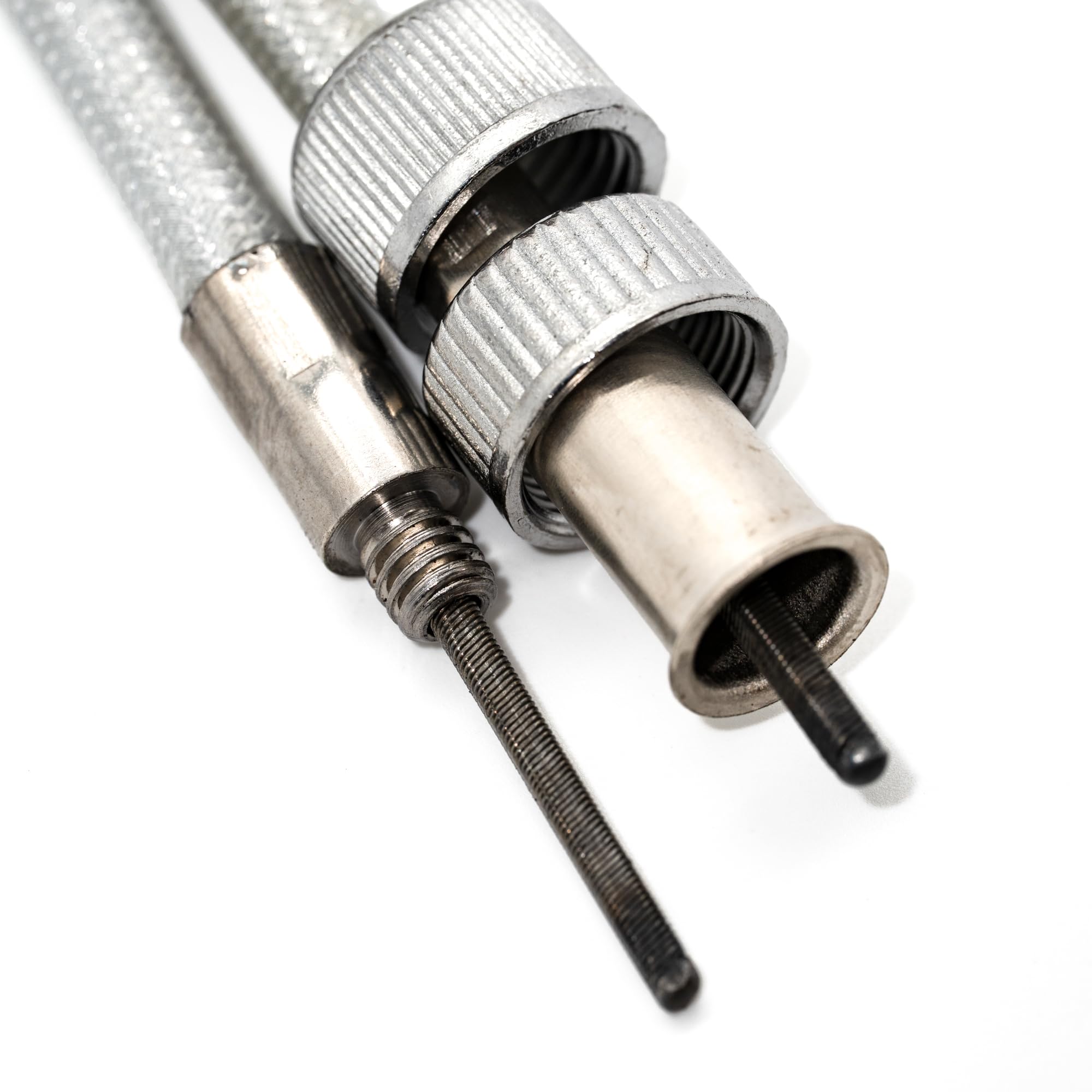 Tachowelle 100cm 16mm Edelstahl - Für Harley Vorderrad Tacho-Anschluss