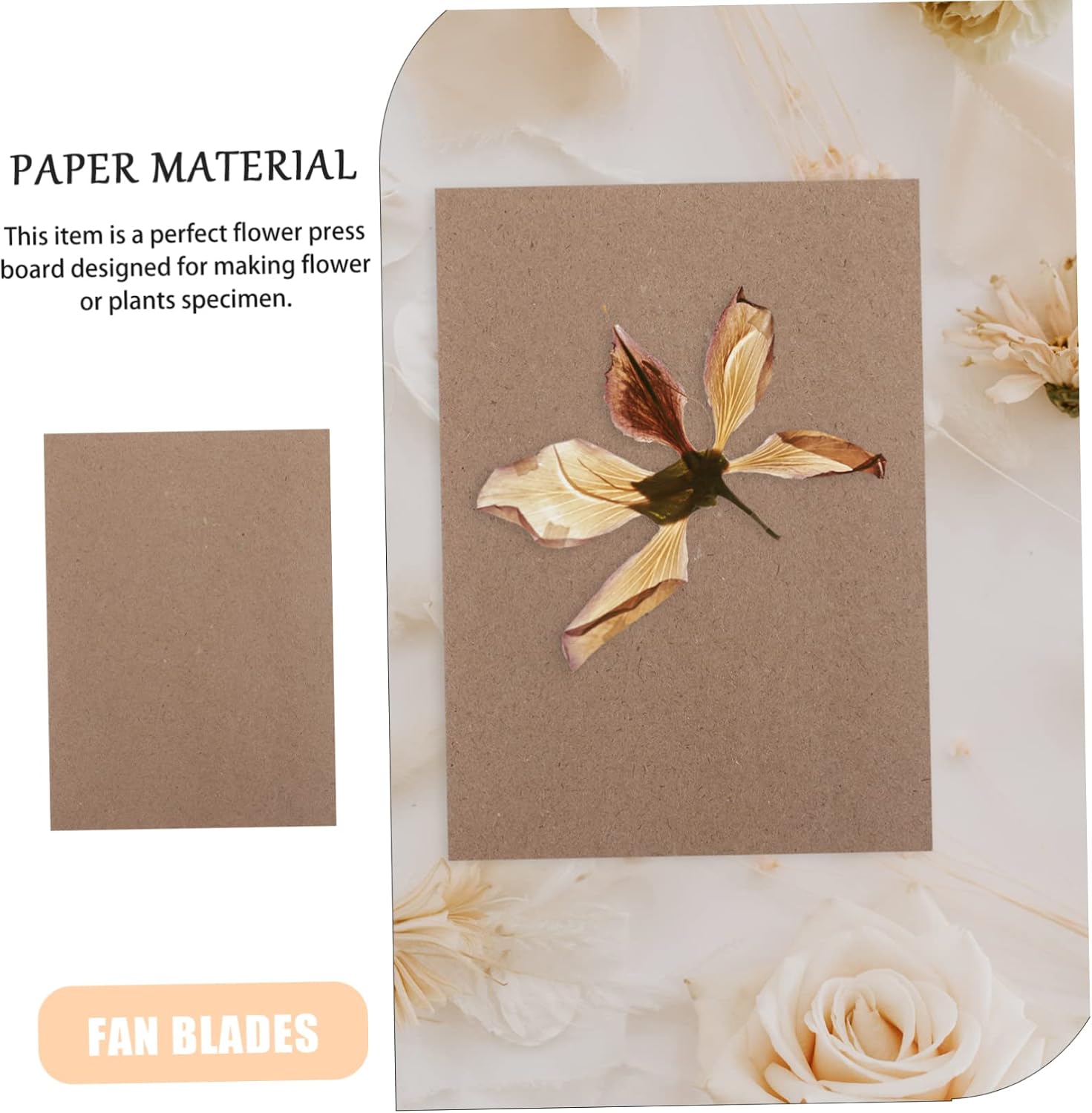 Lurrose 6sheets DIY Flower Pressing Kit Embossed Absorbent Board Household Flower Press Dried Pressing Tool
