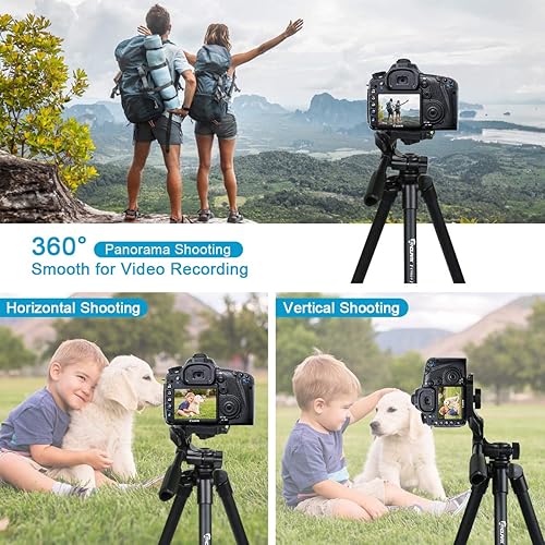 Miniatura 2 de Endurax Trípode de teléfono de 60 pulgadas para soporte de cámara Canon con soporte universal para teléfono y obturador remoto, carga máxima de 6.6