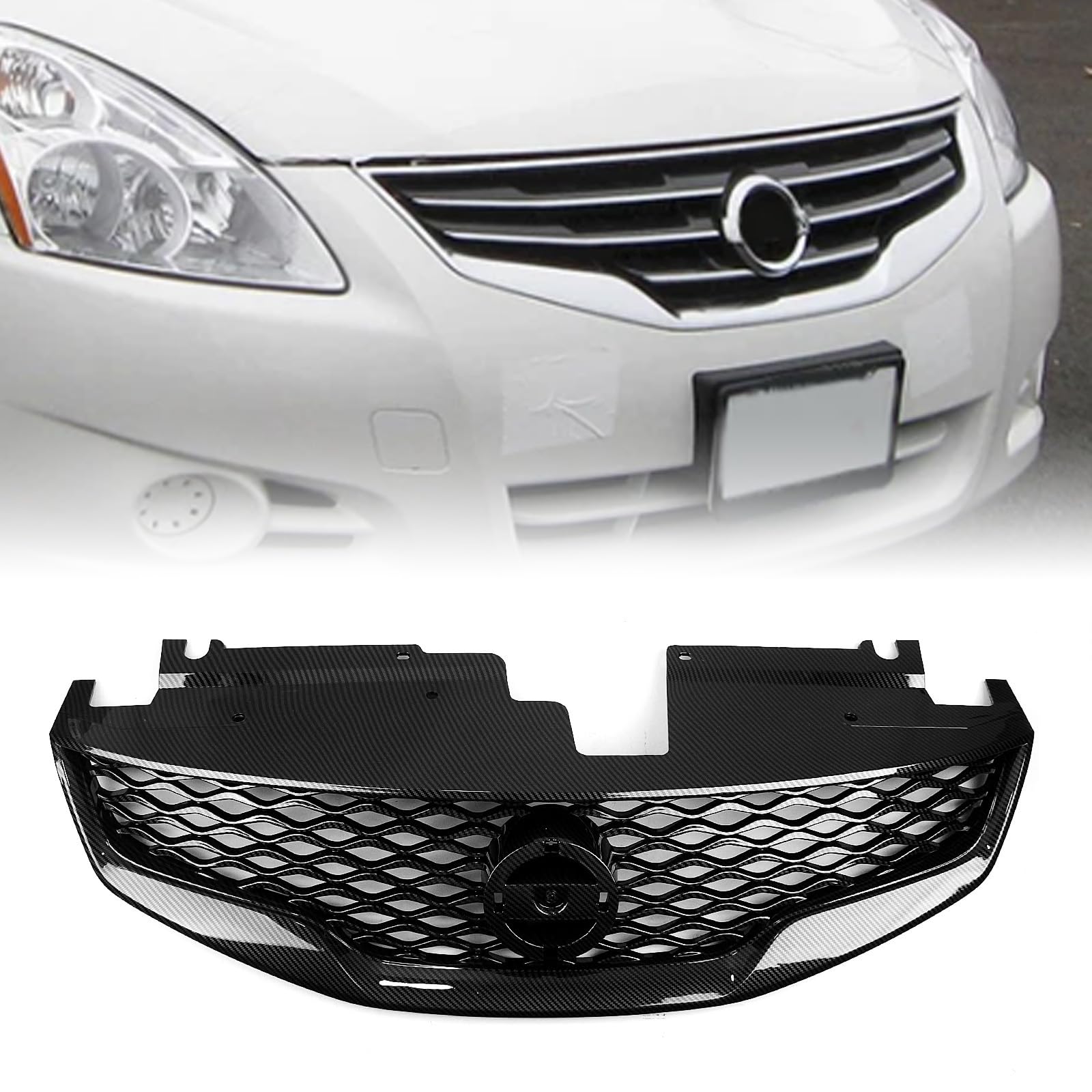 Front Bumper Grille Mesh Grill For Nissan Altima 2010-2012 Black