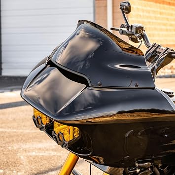 9 Windshield Compatible with Harley-Davidson Road Glide 2015-2023, 4mm PC Sport Wind Deflector (Black)