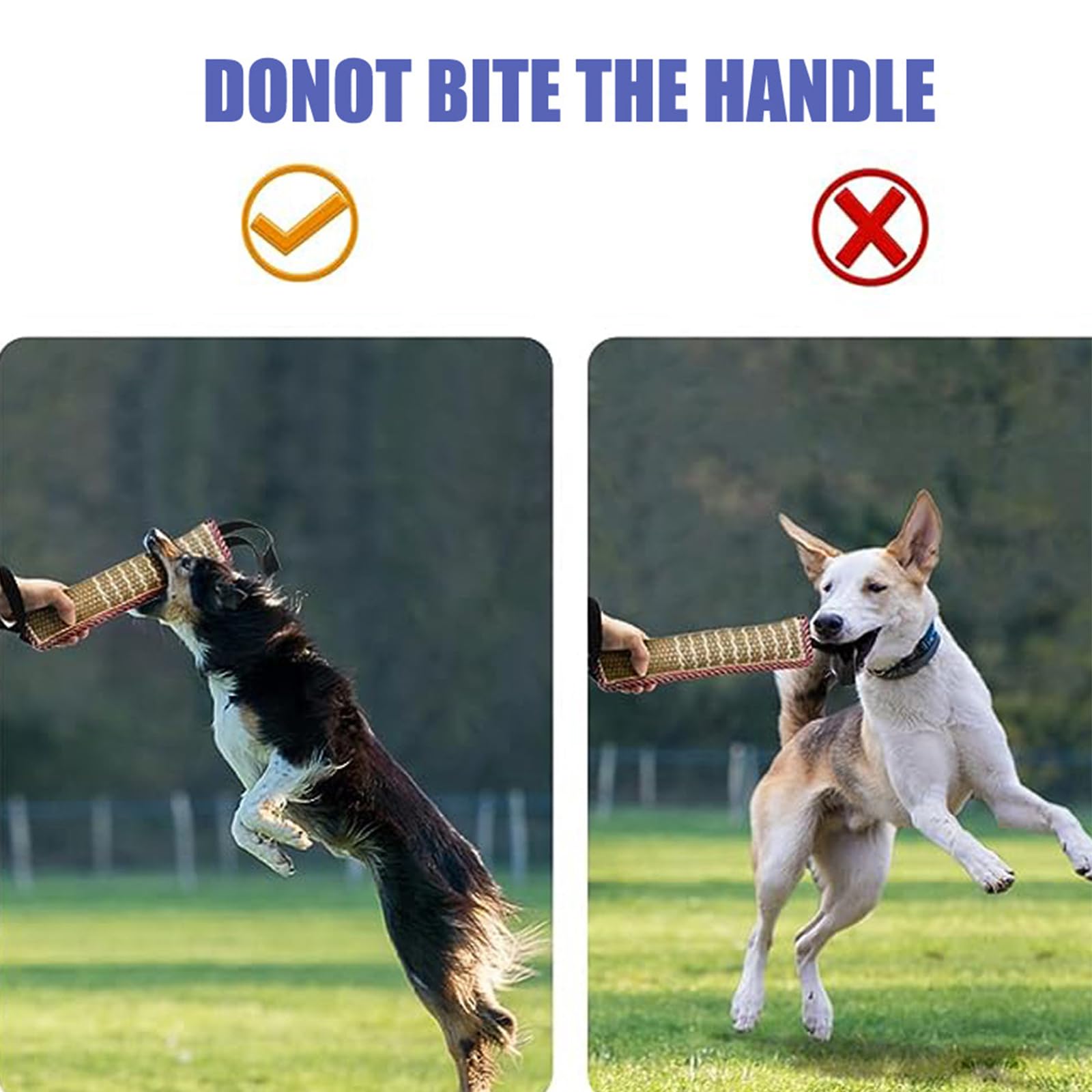 Manicotto in Juta per Cani con 2 Maniglie - Giocattolo per Addestramento e Gioco Interattivo - Dummy Tug of War per Cane di Taglia Medio-Grande - 2 Pezzi