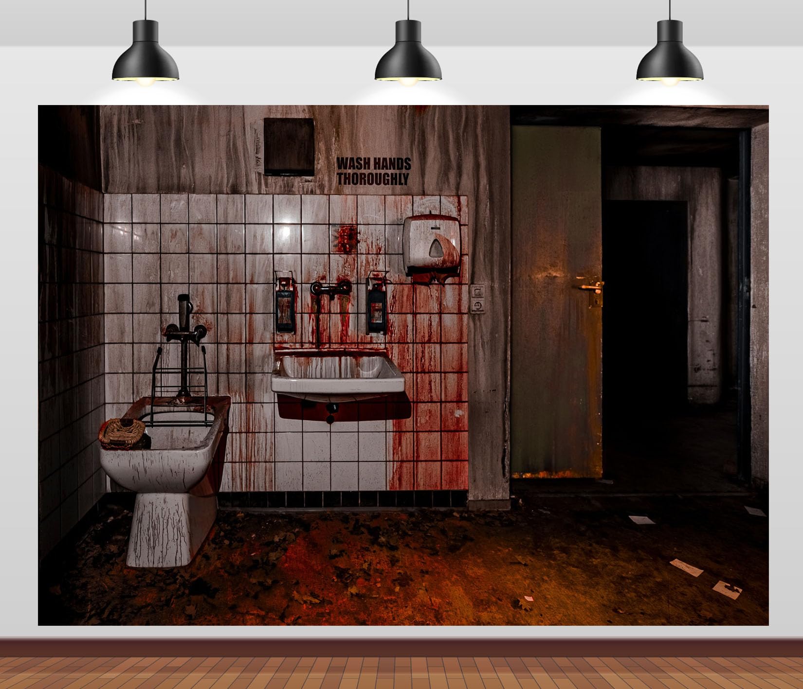 10x8FT (3x2.5m) Bagno Insanguinato Con Lavabi Sfondo Fotografico