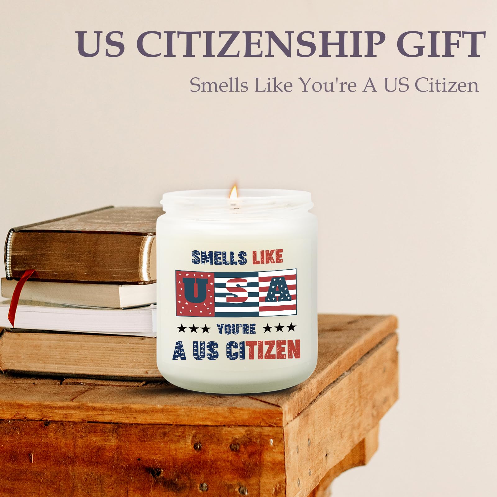 New American Citizen Gifts, Candle Gift for a New US Citizen, US Citizenship Gift for Women Men, Cool Gifts for American Citizenship, Flag Day Candle, Christmas Congratulations Present