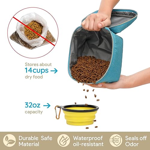 Miniatura 6 de Pmpete Bolsa de viaje para perros para viajar Accesorios de viaje para perros de una semanadurante la noche con bolsillos multifuncionales  Juego de