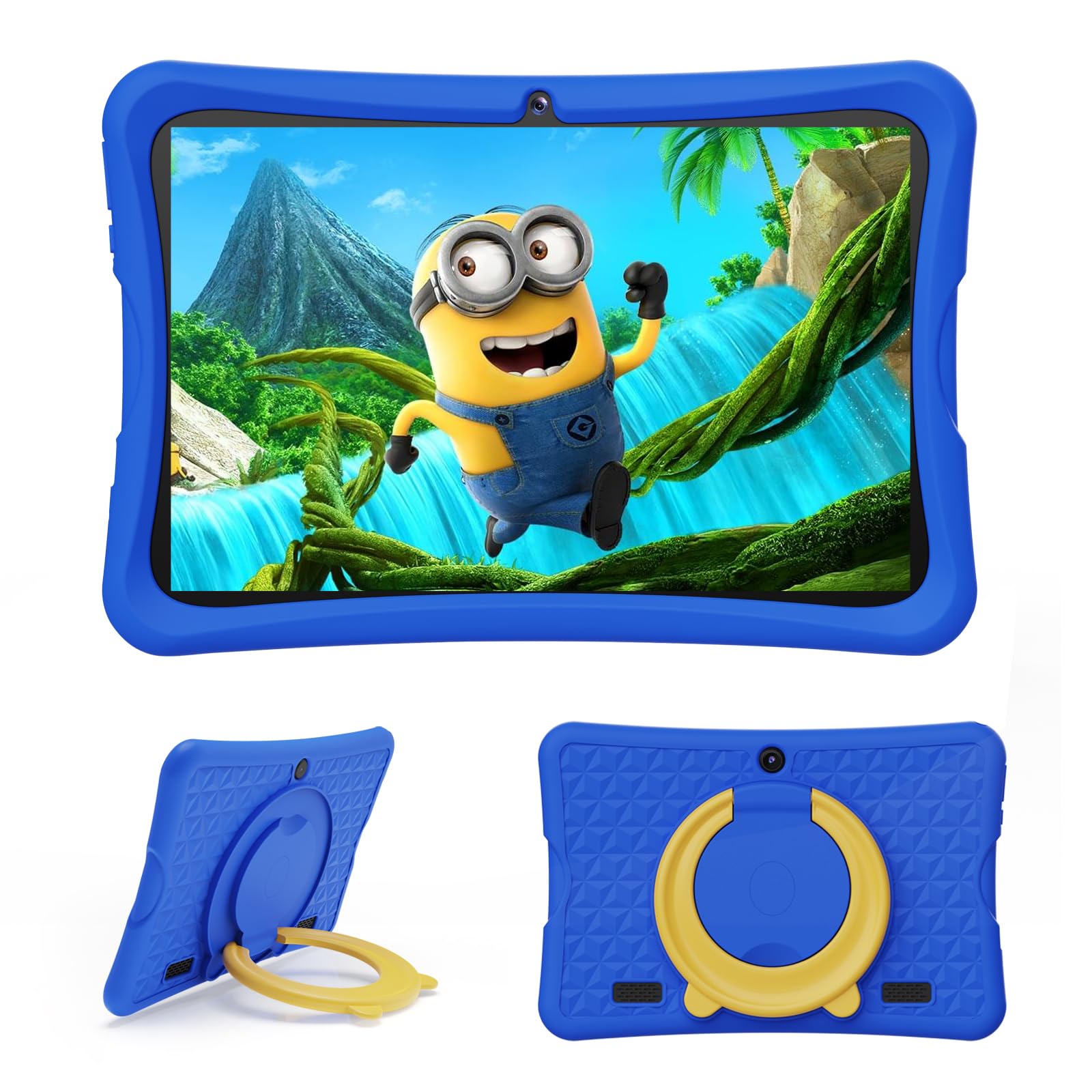 DigiLand Tableta para Niños de 10,1 Pulgadas, Tabletas Android 15 con Funda Protectora, 6+32GB,Pantalla IPS 1280*800,Cámara dual 2MP+5MP,6000mAh, Tableta Aprendizaje con Control Parental e iWawa(Azul)