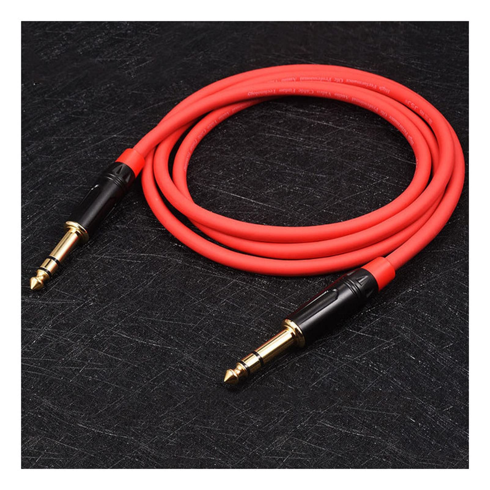 Câble Audio Jack 6.35mm 1/4 "mâle to Masculin fiche Microphone Audio Extension stéréo TRS TS Câble M/m g412 0,5-30 mètre Ligne Audio (Color : Red TRS, Size : 20m)
