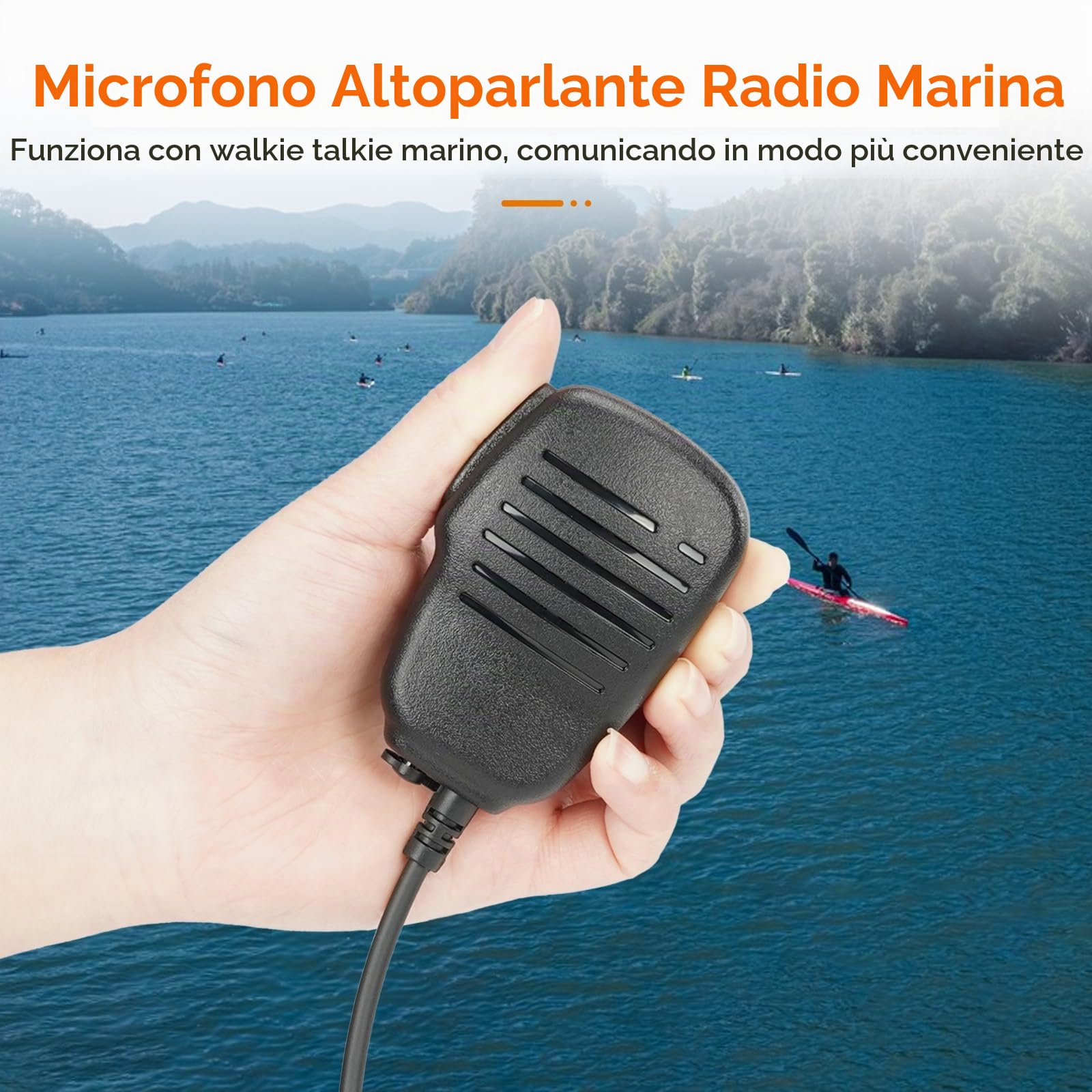 Retevis RM01 Radio VHF Marino Portatile, Radio Impermeabile IP67, Vibrazione, Galleggiante 88 Canali, Radio Marina con Microfono per Kayak, Pesca, Nautica (Nero, 1 Pezzo)