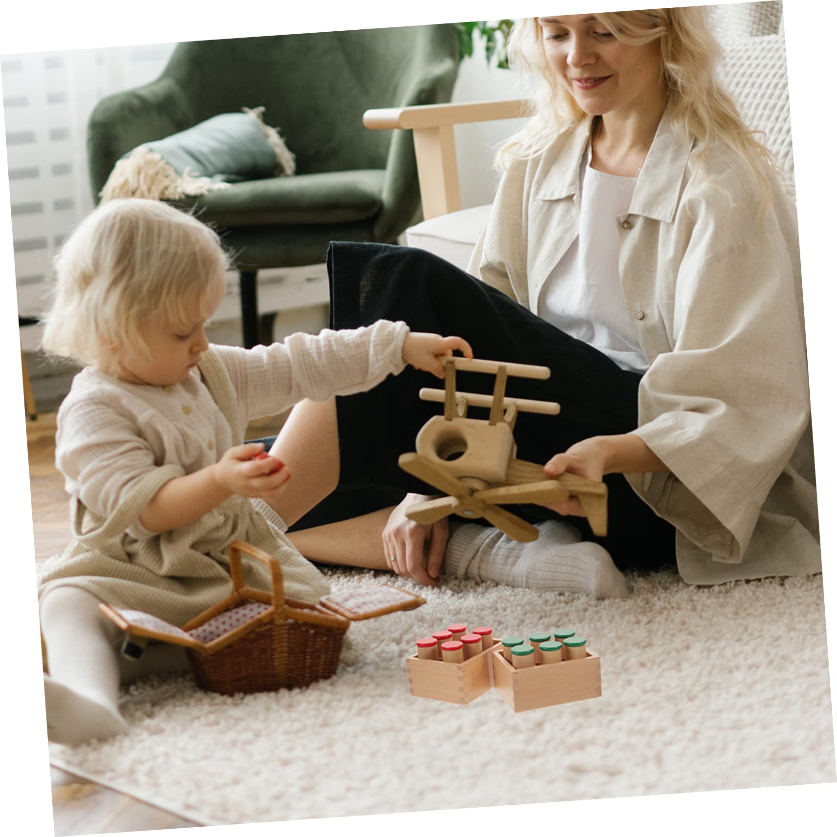 UKCOCO Gioco Sensoriale Montessori in Legno 6 Scomparti per Allenamento Uditivo Bambini Kit Educativo per Sviluppo Intellettuale e Percezione del Suono
