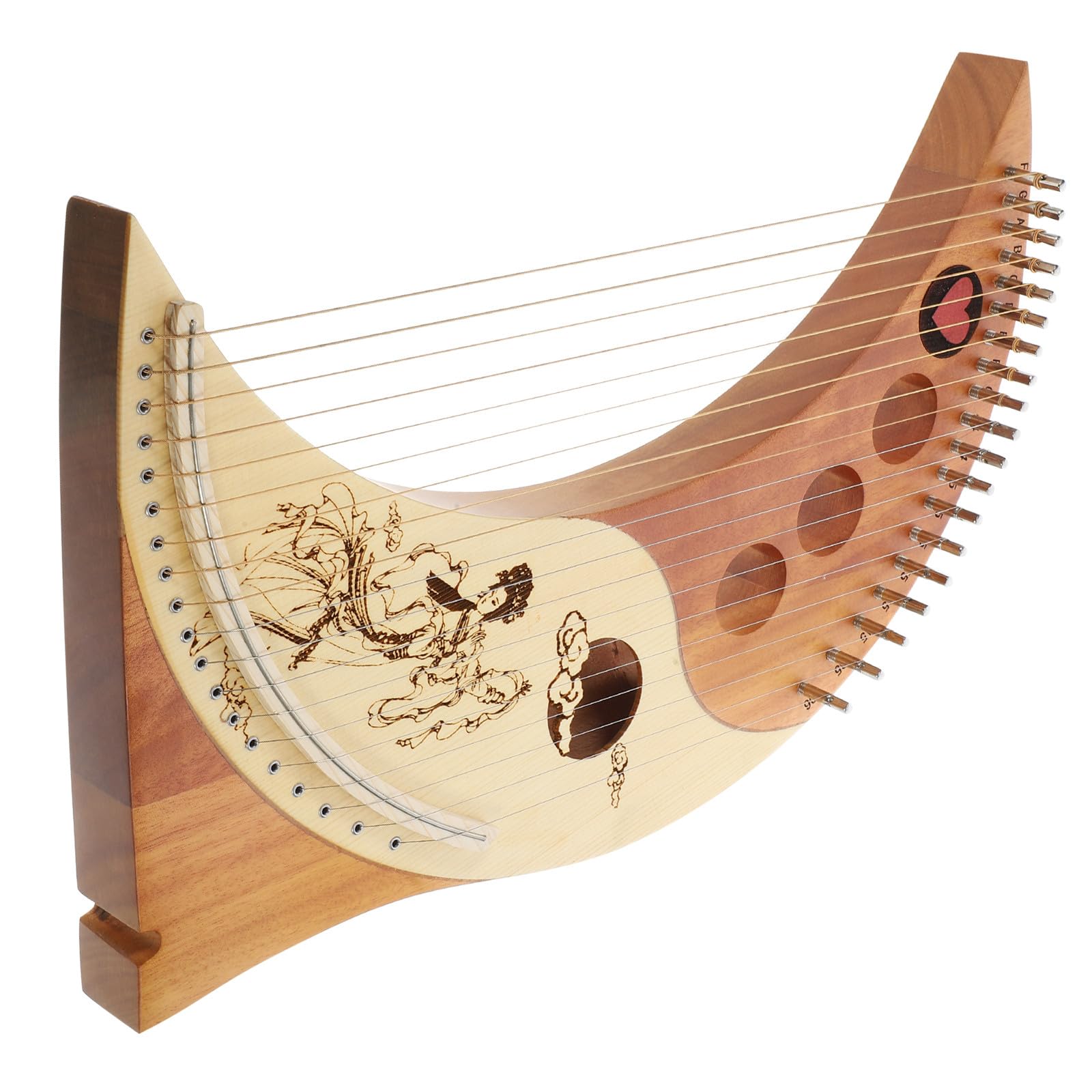 VICASKY Arpa Lira a 19 Corde in Legno di Cedro Tono Caldo e Duraturo Strumento Musicale Antico Portatile per Principianti e Ragazzo Ragazza