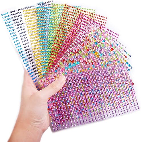 Miniatura 5 de Hisenlee 9299 calcomanías de diamantes de imitación autoadhesivas, de acrílico, gema colorida para cara, cuerpo, manualidades, maquillaje,